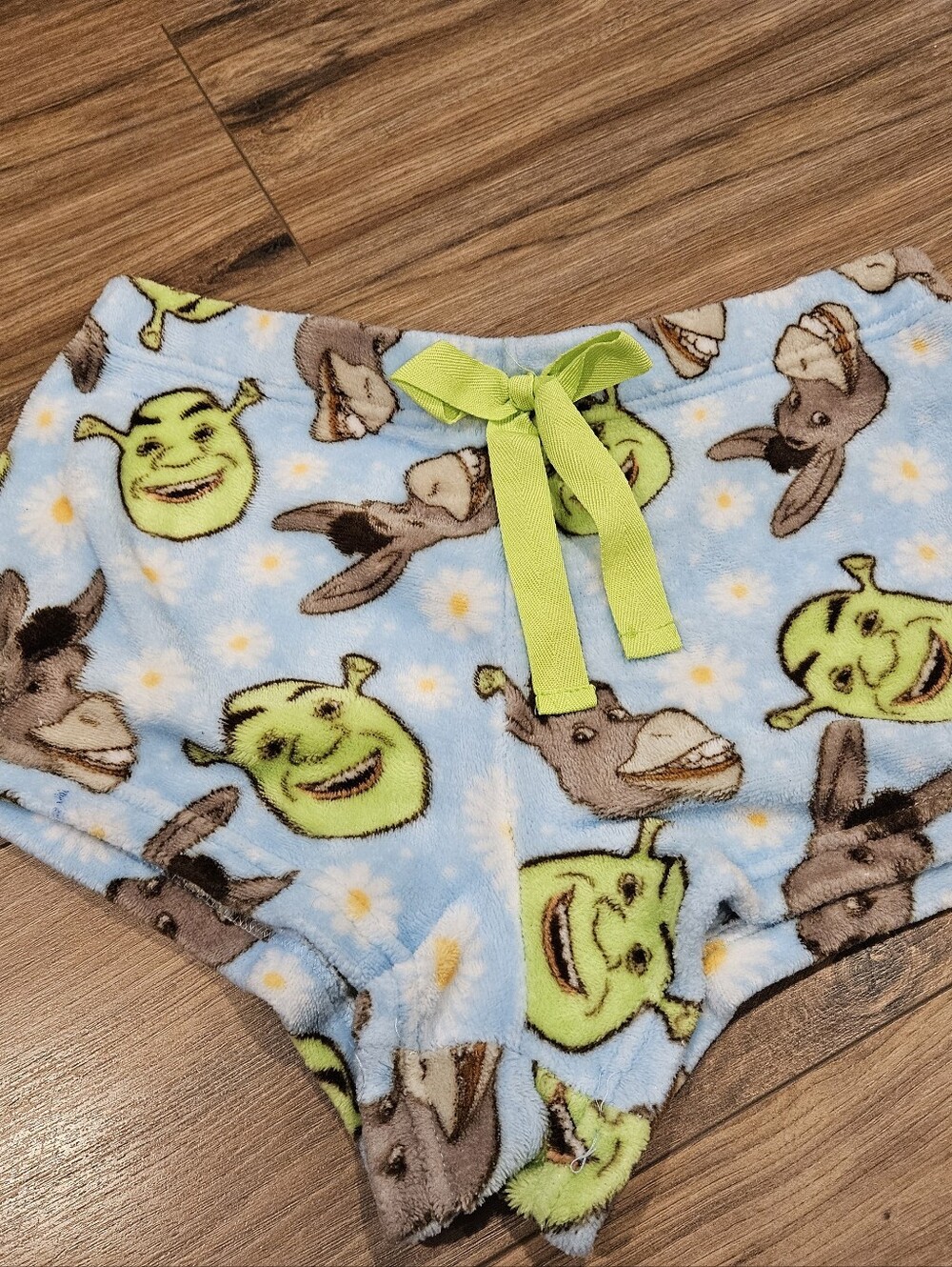 DreamWorks Shrek Graphic Plush Shorts - Light Blue & Lime Green